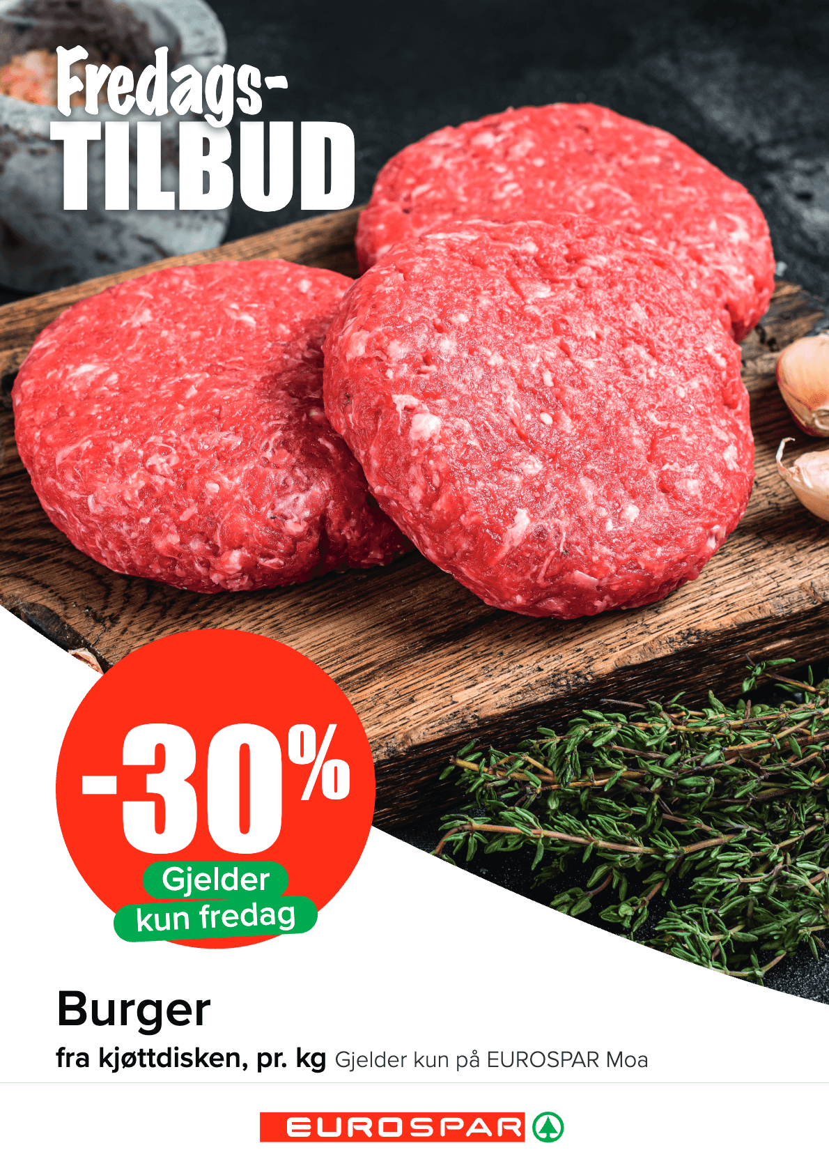 Fredagskupp Burger fra kjøttdisken