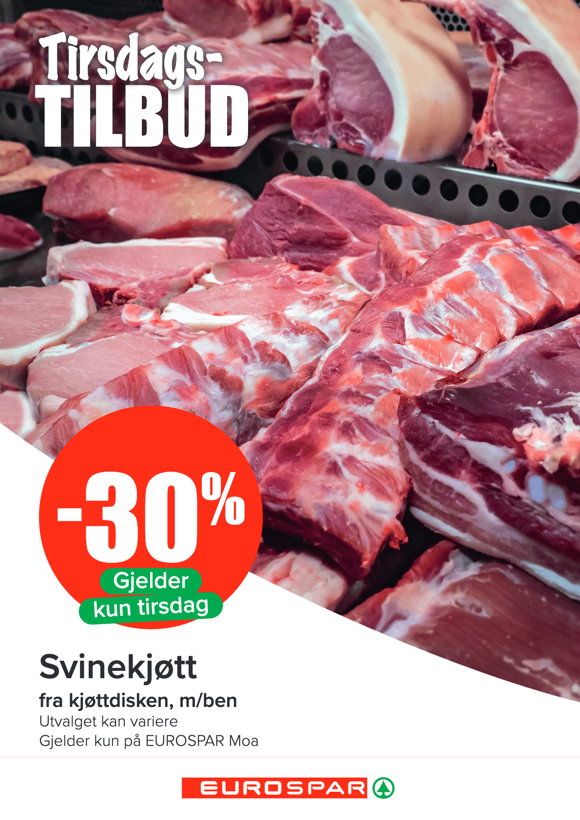 Tirsdagskupp Svinekjøtt fra ferskvaren m/ben