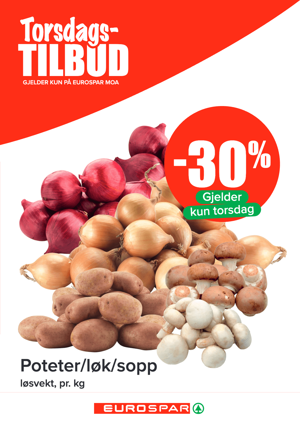 Torsdagskupp Poteter/løk/sopp